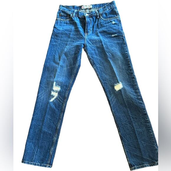 Levi's 502 Regular Taper Slight Distress Size Youth 20R Denim Jeans - Picture 1 of 6